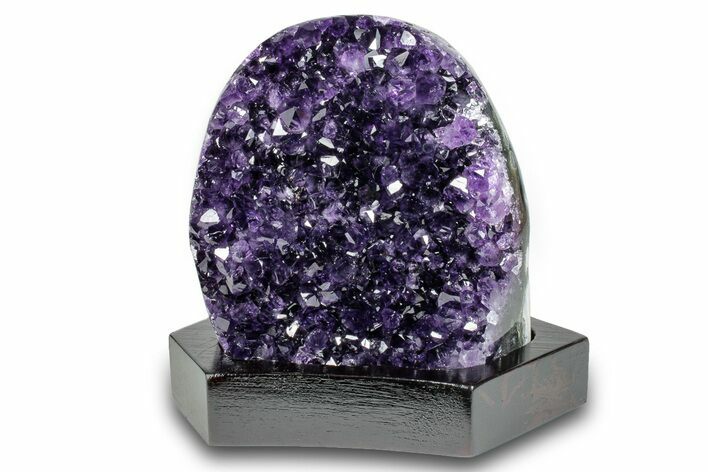 Grape Jelly Amethyst Geode With Wood Base - Uruguay #275643